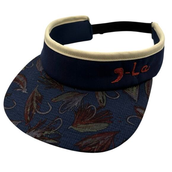 North Face Women's Fly Fishing Visor Navy OSFM Fishing Flies Print - Picture 1 of 4
